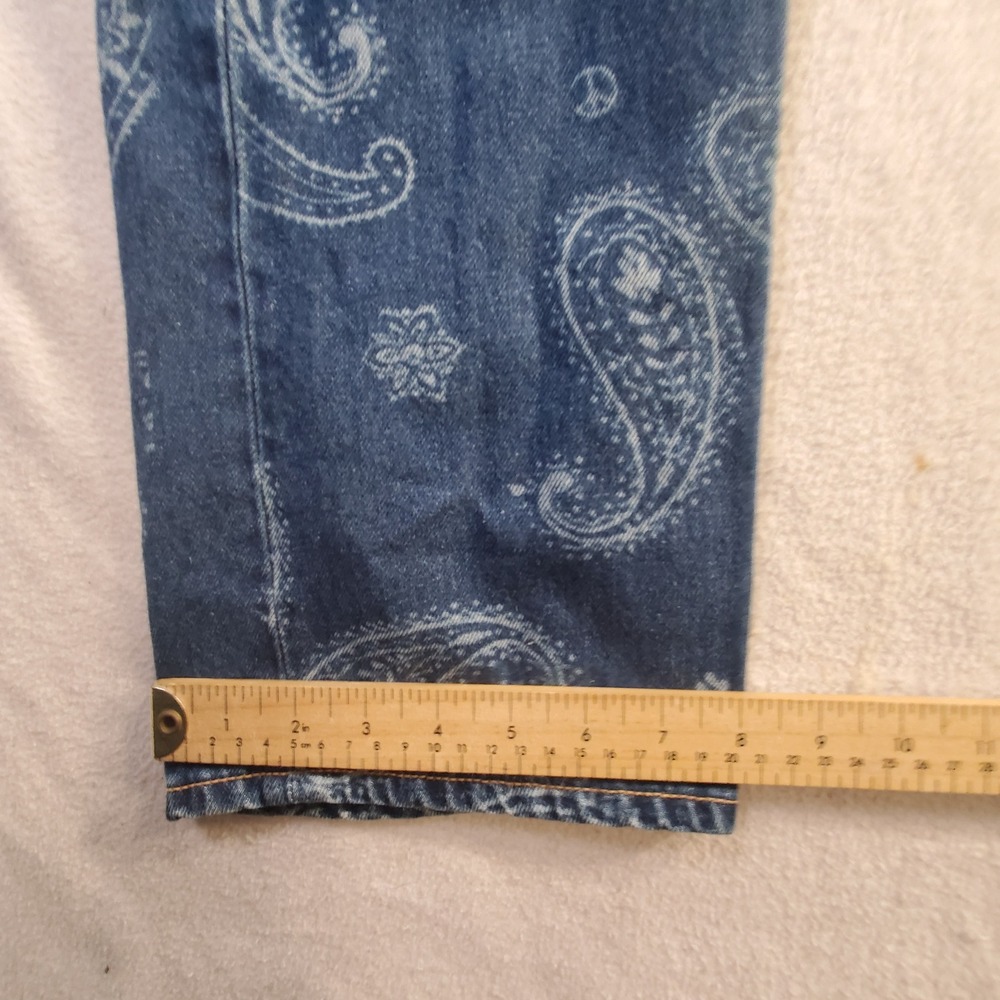Levis Big E Snoop Dogg Lot 420 Paisley Print Blue Denim Jeans Mens W36 L32 AOP - Picture 5 of 16